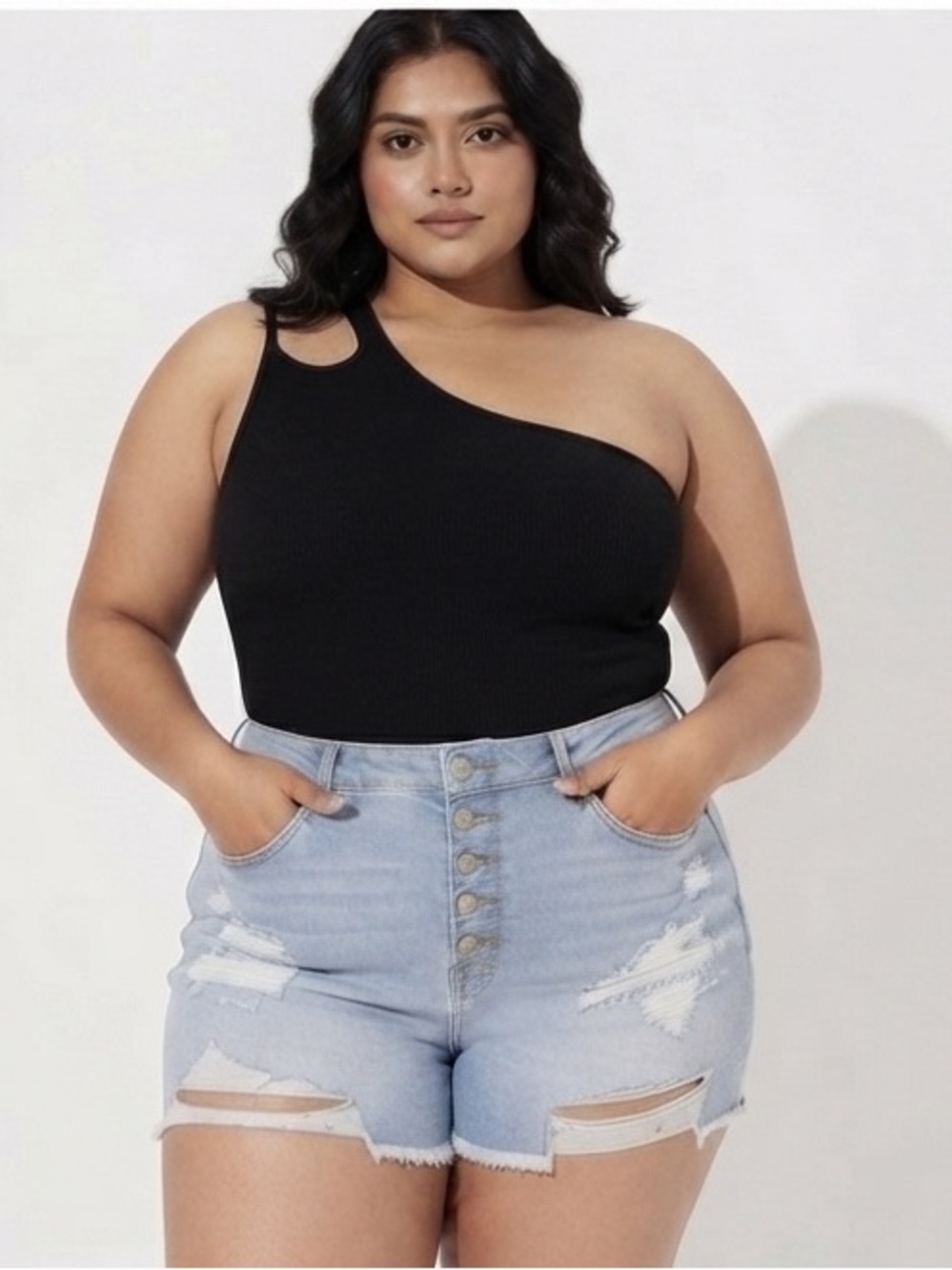 Torrid Rib One Shoulder Cut Out Cami(Pit to pit 52” Length 34”)